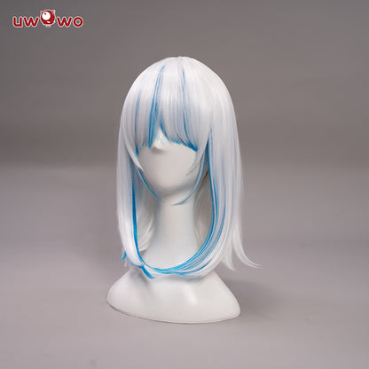 【Pre-sale】Uwowo Cosplay Gawr Gura Cosplay Wig Shark GAWRGURA 40cm White Blue Gradient Wig - Uwowo Cosplay