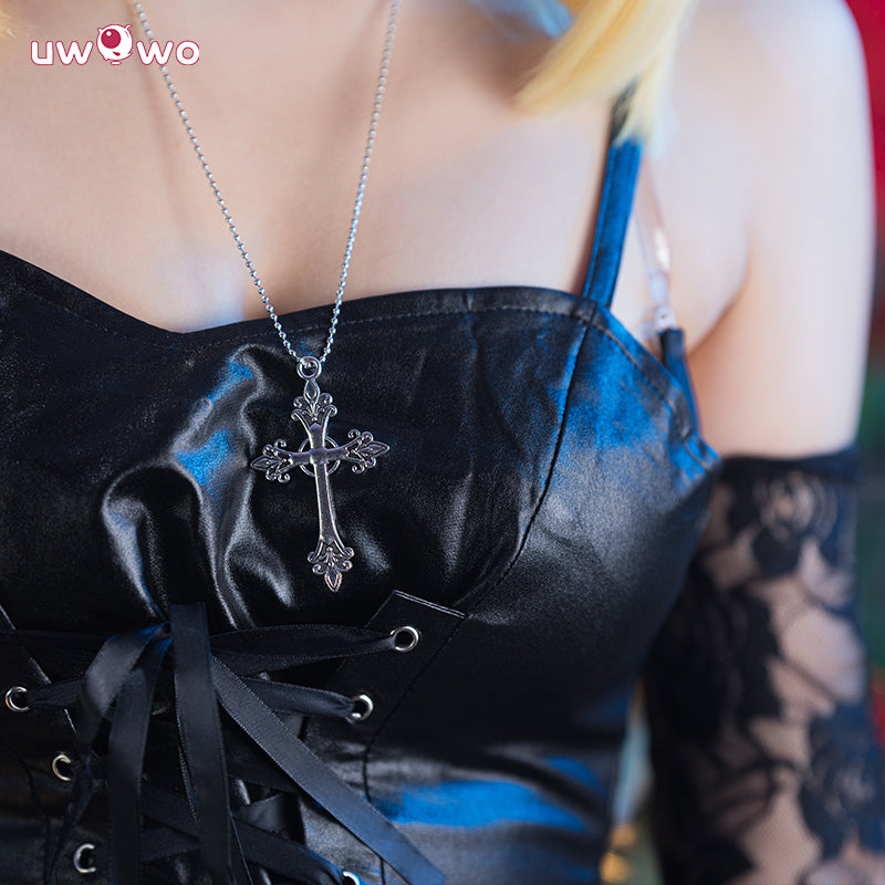 【In Stock】Uwowo Anime Death Note Misa Amane Gothic Punk Leather Dress Halloween Cosplay Costume