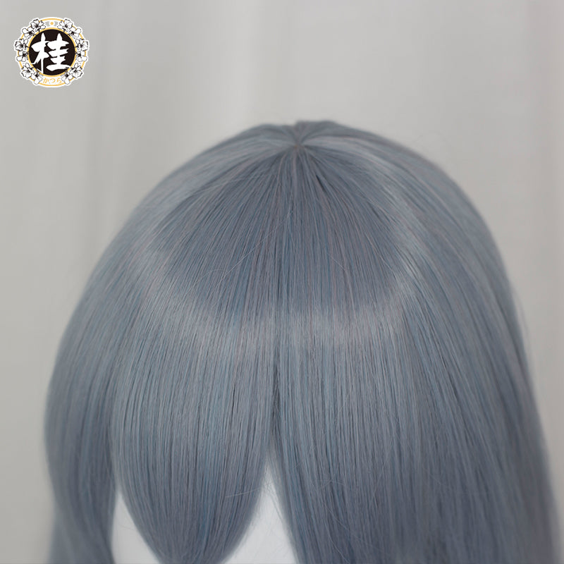 Uwowo Anime Jujutsu Kaisen Mahito 70CM Grey Blue Long Ponytail Cosplay Wig - Uwowo Cosplay