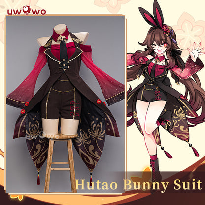 Exclusive Uwowo Genshin Impact Fanart Hutao Bunny Suit Cute Cosplay Costume