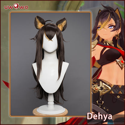 【Pre-sale】Uwowo Genshin Impact Cosplay Wig Dehya Cospaly Wig With Ears Long Coaply Hair - Uwowo Cosplay