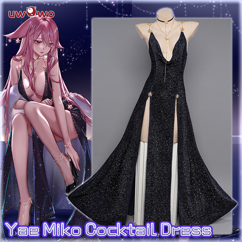 【Pre-sale】Uwowo Genshin Impact Fanart: Yae Miko Gown Cocktail Dress Formal Wear Sexy Cosplay Costume - Uwowo Cosplay