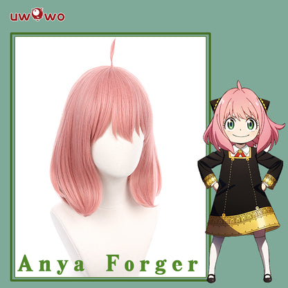 Uwowo Anime Spy x Family Cosplay Anya Forger Wig Anya Costume Wig 35cm Pink Short Hair - Uwowo Cosplay