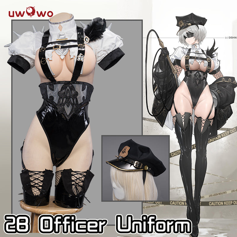 Uwowo×DISHWASHER1910 Nier: Automata 2B Officer Uniform Sexy Fanart Cosplay Costume - Uwowo Cosplay