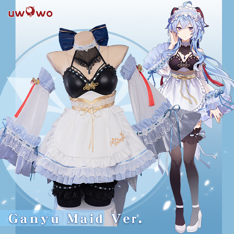 【Pre-sale】Exclusive Authorization Uwowo Game Genshin Impact Fanart Ganyu Maid Ver Cosplay Costume - Uwowo Cosplay