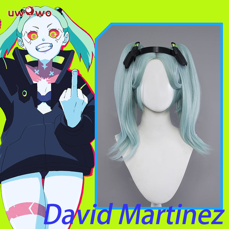 【Pre-sale】Uwowo Anime Cyberpunk: Edgerunners Cosplay Rebecca Cosplay Wig Light Blue Hair With Ponytail - Uwowo Cosplay