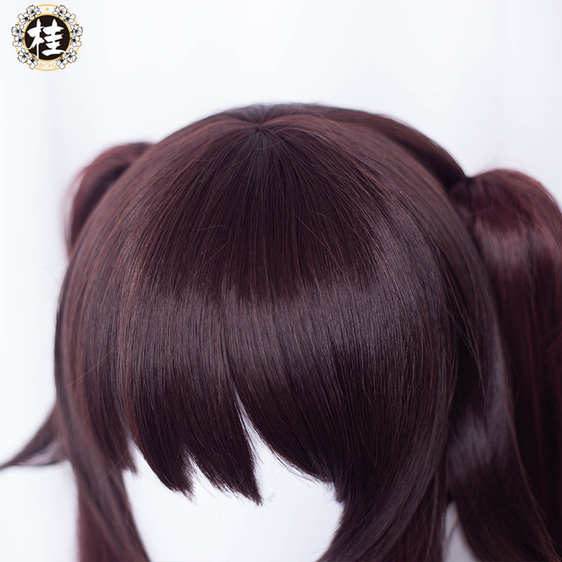 【Pre-sale】Uwowo Genshin Impact Cosplay Hu Tao Cosplay Wig 115cm Brown Claw Clip Ponytail Hutao Hair - Uwowo Cosplay