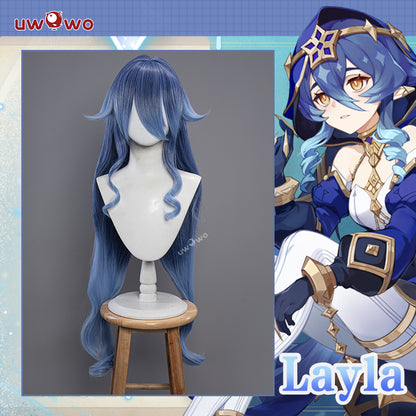 【Pre-sale】Uwowo Genshin Impact Cosplay Wig Layla Cosplay Wig Gradient Blue Long Hair - Uwowo Cosplay