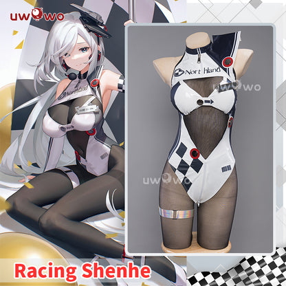Uwowo Genshin Impact Fanart: Racing Shenhe Bodysuit Leather Cosplay Costume - Uwowo Cosplay
