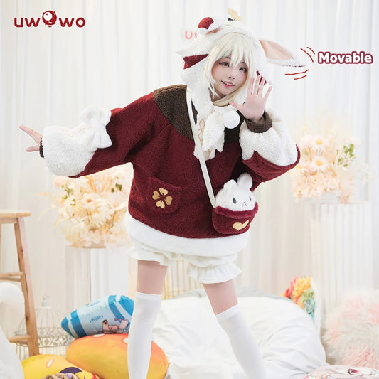 【Pre-sale】Uwowo Genshin Impact Fanart KLee Casual Bunny Ear Hoodie Klee Cute Cospaly With Moveable Ears - Uwowo Cosplay