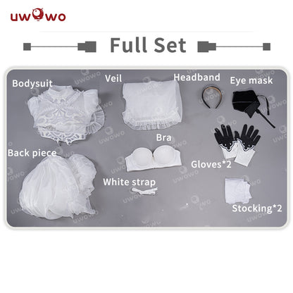 【In Stock】Uwowo Nier: Automata 2B White Wedding Dress Bride Cosplay Costume - Uwowo Cosplay