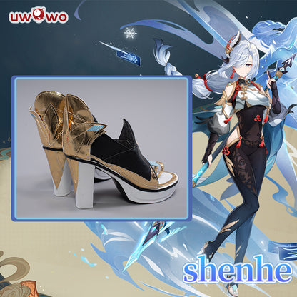 Uwowo Game Genshin Impact Liyue Cryo Shenhe Cosplay Costume Shoes - Uwowo Cosplay