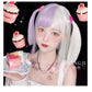 Hengji Wig July Purple White Gradient 33cm Straight Lolita Daily Cosplay Wig Synthetic Heat Resistant Fiber - Uwowo Cosplay