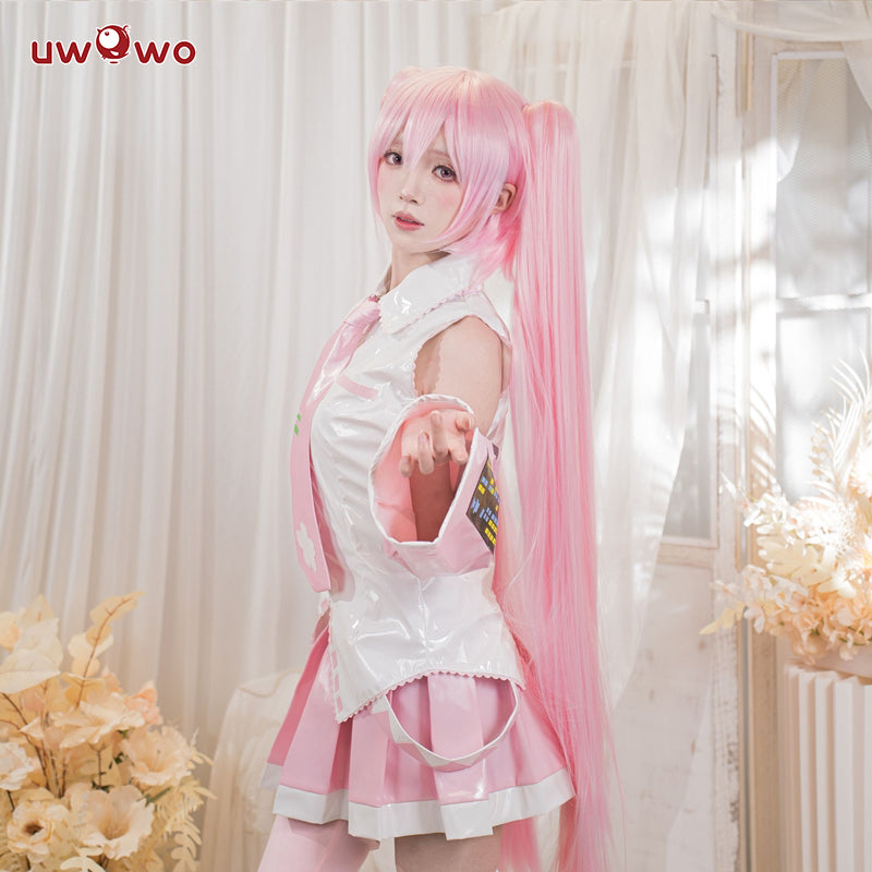 Uwowo Vocaloid Sakura Hatsune Miku Classic Pink Dress Cosplay Costume