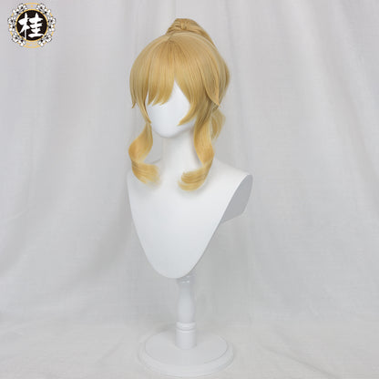 Uwowo Game Genshin Impact Jean The rigorous Dandelion Knight 40CM Gold Short Hair Ponytail Cosplay Wig - Uwowo Cosplay