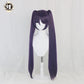 【Pre-sale】Uwowo Game Genshin Impact Mona Megistus Cosplay Wig Astral Reflection 90cm Purple Twin Tail Wig - Uwowo Cosplay