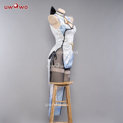 INSTOCK Uwowo Genshin Impact Fanart: Ganyu Qipao Chinese Dress Cosplay Costumes S-3XL