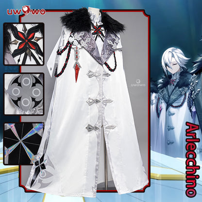 【Pre-sale】Uwowo Genshin Impact Fatui Cosplay Arlecchino Cosplay Harbingers The Knave Snezhnaya Cosplay Costume - Uwowo Cosplay