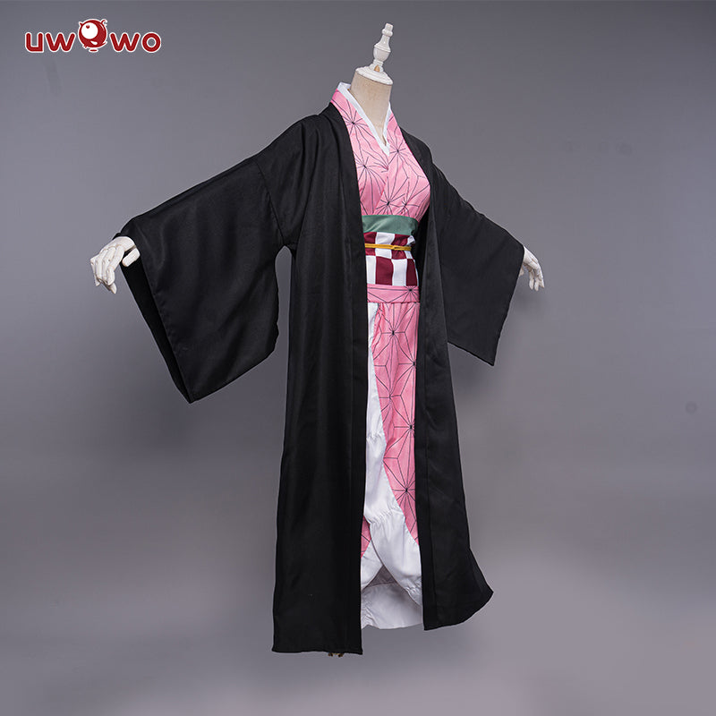 【Adult Size In Stock】Uwowo Demon Slayer: Kimetsu no Yaiba Nezuko Kamado Cosplay Kids Cosplay Cute Kimono Dress - Uwowo Cosplay