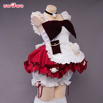 Exclusive authorization Uwowo Game Genshin Impact Fanart Maid Ver Klee Maid Cosplay Costume - Uwowo Cosplay