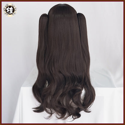 UWOWO Fate Grand Order Tohsaka Rin Ishtar Cosplay Wig 80cm long Brown Double Tail Hair - Uwowo Cosplay