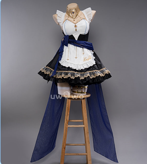 Exclusive Uwowo Genshin Impact Fanart Layla Maid Dress Cosplay Costume