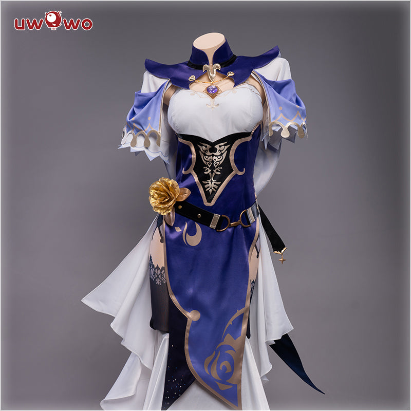 【In Stock】Uwowo Game Genshin Impact Plus Size Cosplay Lisa Witch of Purple Rose Costume The Librarian Sexy Dress - Uwowo Cosplay