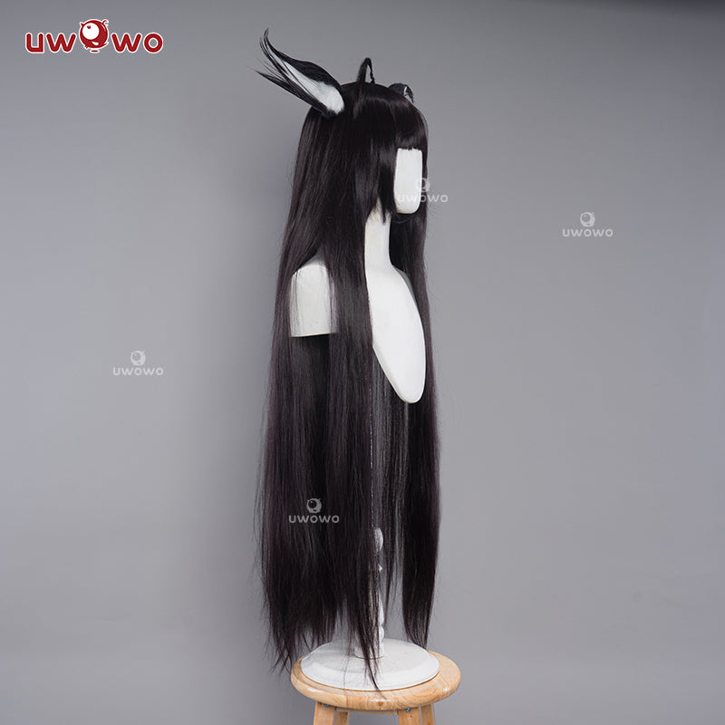 【Pre-sale】Uwowo Game Azur Lane IJN Musashi Kimono Fox Cosplay Wig With Ears Dark Purple Hair - Uwowo Cosplay