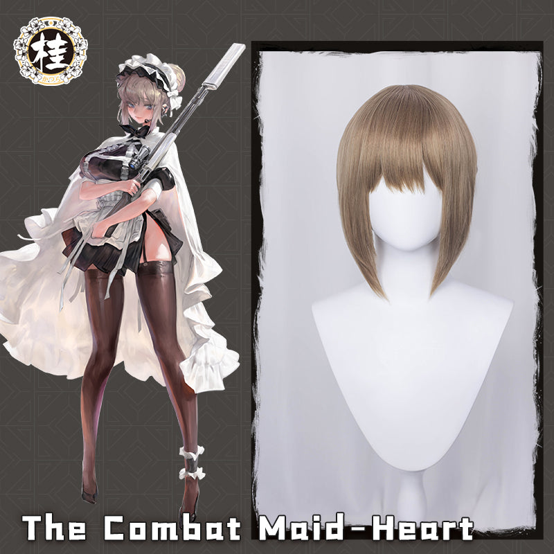 【Pre-sale】The Combat Maid Series ♥ Heart Cosplay Wig 35cm Light brown Updo Hair - Uwowo Cosplay