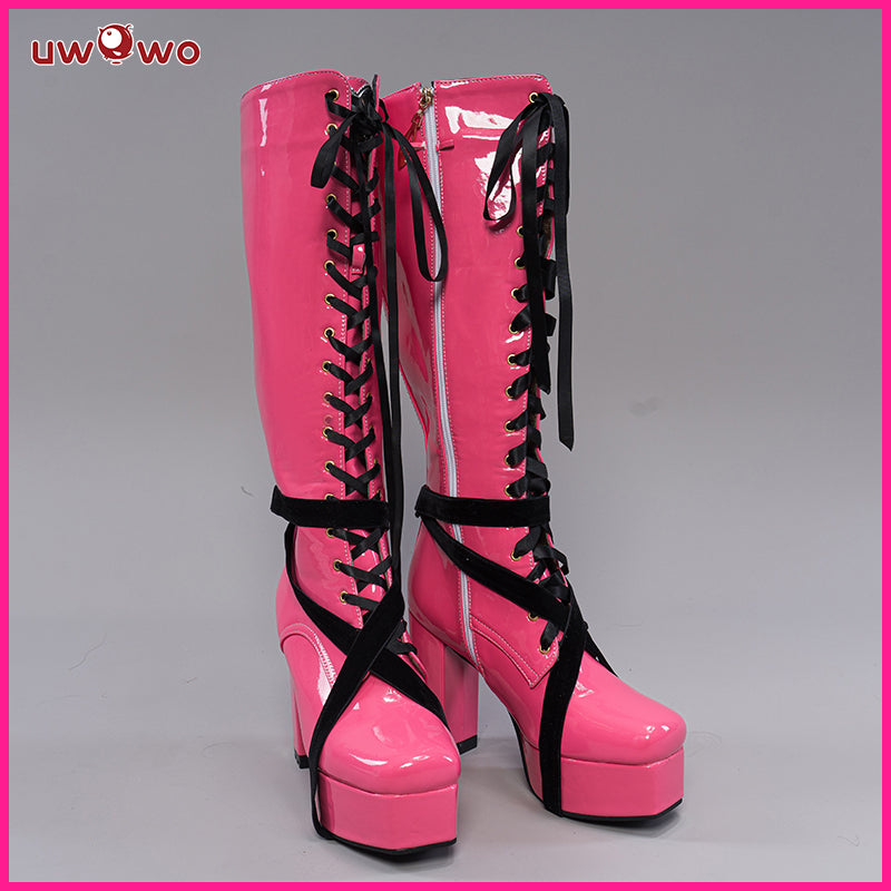 Uwowo Monster High Cosplay Shoes Draculaura Shoes Pink Boots