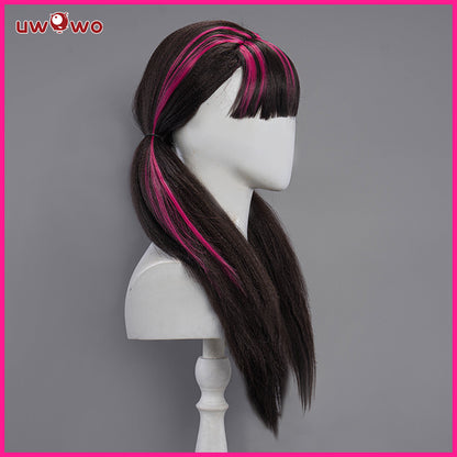 【Pre-sale】Uwowo Monster High Cosplay Wig Draculaura Wig Black and Pink Long Hair - Uwowo Cosplay