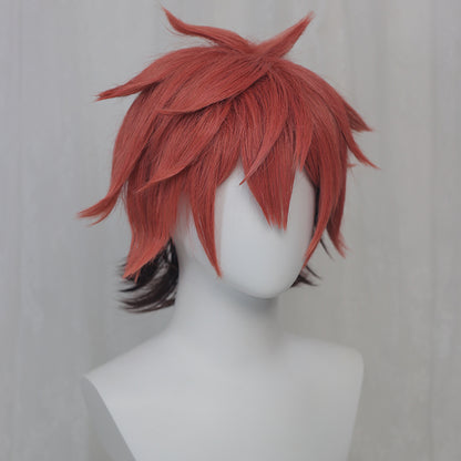 Uwowo Twisted-Wonderland Ace Trappola Cosplay Wig Heartslabyul 30cm Brown Red Black Short Hair - Uwowo Cosplay