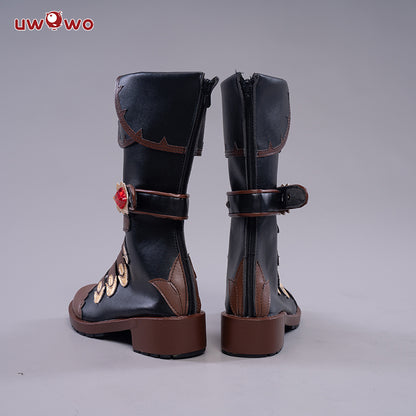 Uwowo Game Genshin Impact Cosplay Diluc The Dark Side of Dawn Darknight Hero Cosplay Shoes - Uwowo Cosplay