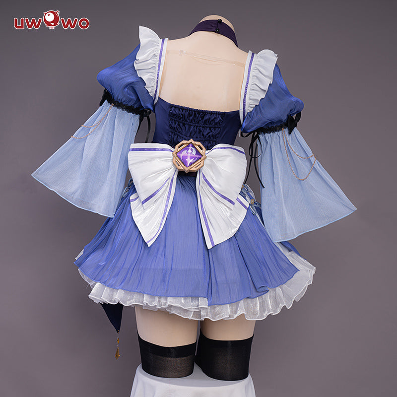 【In Stock】Exclusive Authorization Uwowo Game Genshin Impact Fanart Keqing Maid Ver Cosplay Costume - Uwowo Cosplay