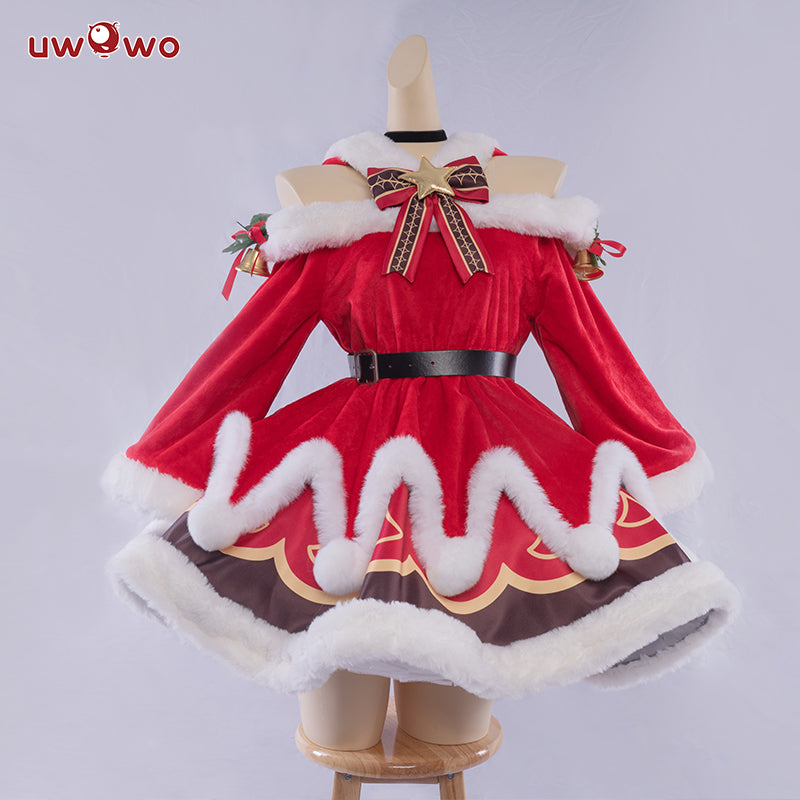 【In Stock】Uwowo Game Genshin Impact Christmas Holiday Barbara Cosplay Costume - Uwowo Cosplay