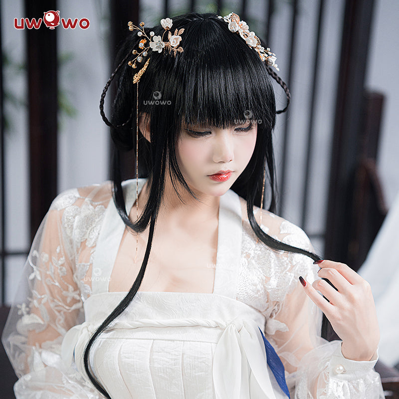 【In Stock】Uwowo Game Azur Lane Yat Sen White Chinese Style Dress Cosplay Cosutme
