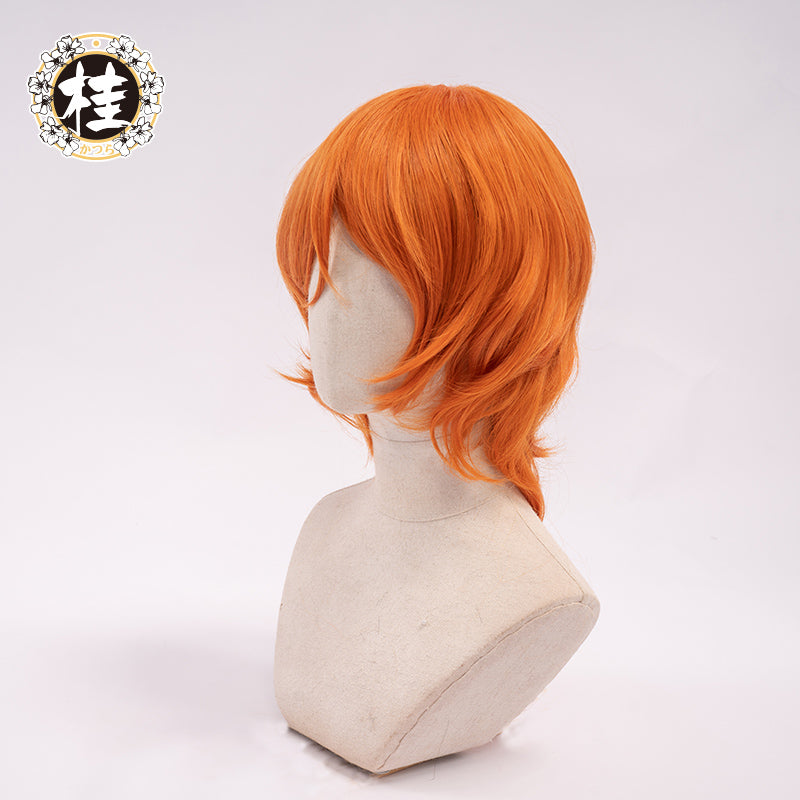 Short orange store cosplay wig