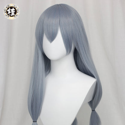 Uwowo Anime Jujutsu Kaisen Mahito 70CM Grey Blue Long Ponytail Cosplay Wig - Uwowo Cosplay