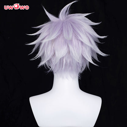 Uwowo Anime Jujutsu Kaisen Satoru Gojo Cosplay Wig 28CM Light purple white Gradient Short Hair - Uwowo Cosplay