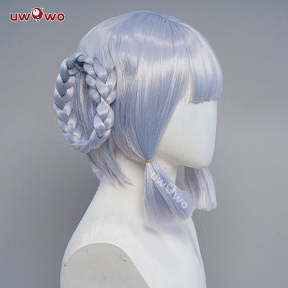 Uwowo Genshin Impact Ayaka Fontaine Springbloom Missive Dress New Skin Outfit Cosplay Wig