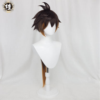 Uwowo Game Genshin Impact Zhongli Vago Mundo Cosplay Wig 28cm Orange Short Hair - Uwowo Cosplay