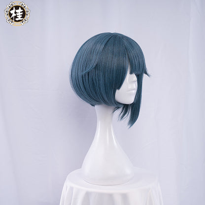 Uwowo Game Genshin Impact Xingqiu Juvenile Galant Cosplay Wig 30cm Grey Blue Short Hair - Uwowo Cosplay
