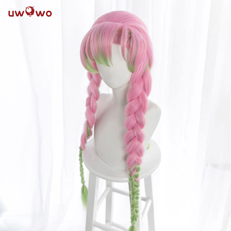 Uwowo Demon Slayer: Kimetsu no Yaiba Kanroji Mitsuri Cosplay Wig 85cm Long Pink Green Gradient Wig - Uwowo Cosplay