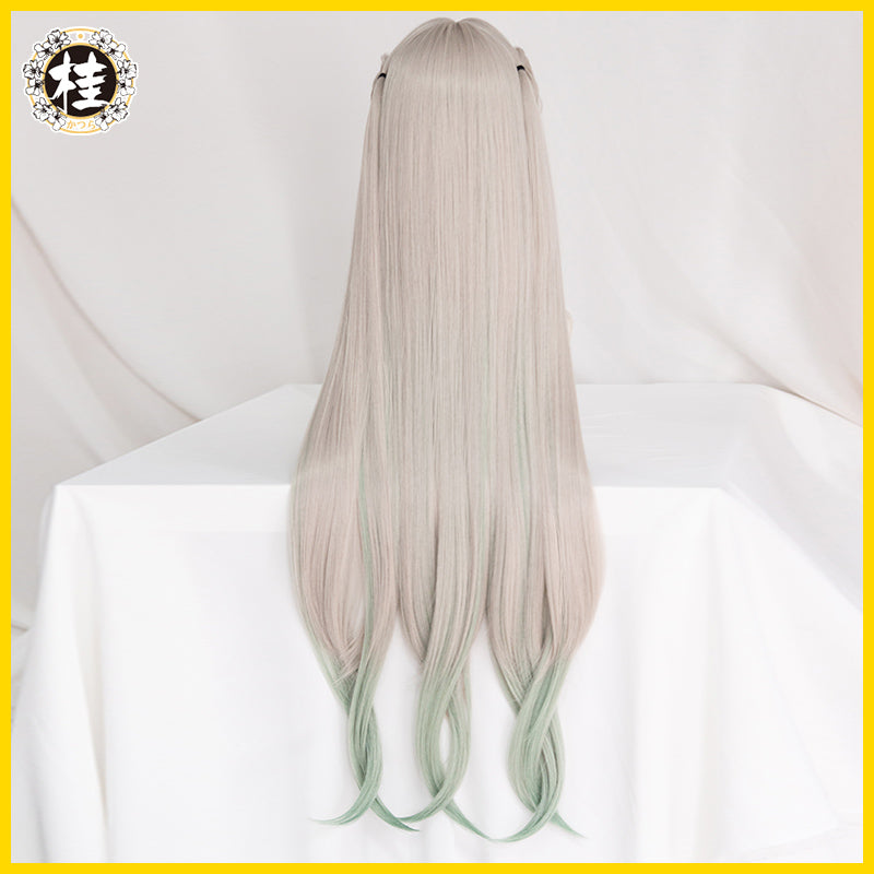 【Pre-sale】UWOWO Toilet-Bound Hanako-kun/Jibaku Shounen Hanako-kun Yashiro Nene Cosplay Wig 90cm Long Wavy Ivory Green Gradient Hair - Uwowo Cosplay