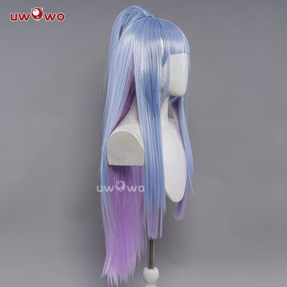 Uwowo Game Spirit Blossom SB  Female Cosplay Wig Long Light Blue Hair