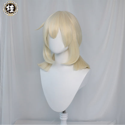 Uwowo Game Genshin Impact Klee Fleeing Sunlight Cosplay Wig Spark Knight Red Burny Girl 40cm Cream gold Twin tail Hair - Uwowo Cosplay