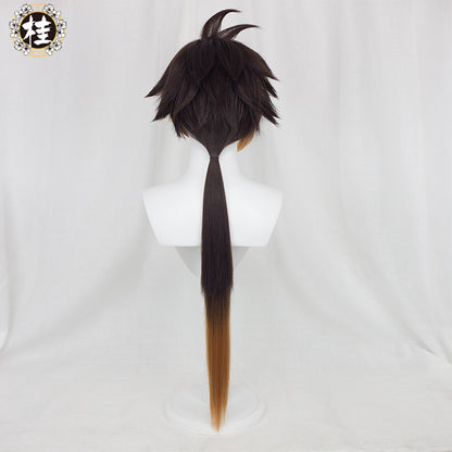 Uwowo Game Genshin Impact Zhongli Vago Mundo Cosplay Wig 28cm Orange Short Hair - Uwowo Cosplay