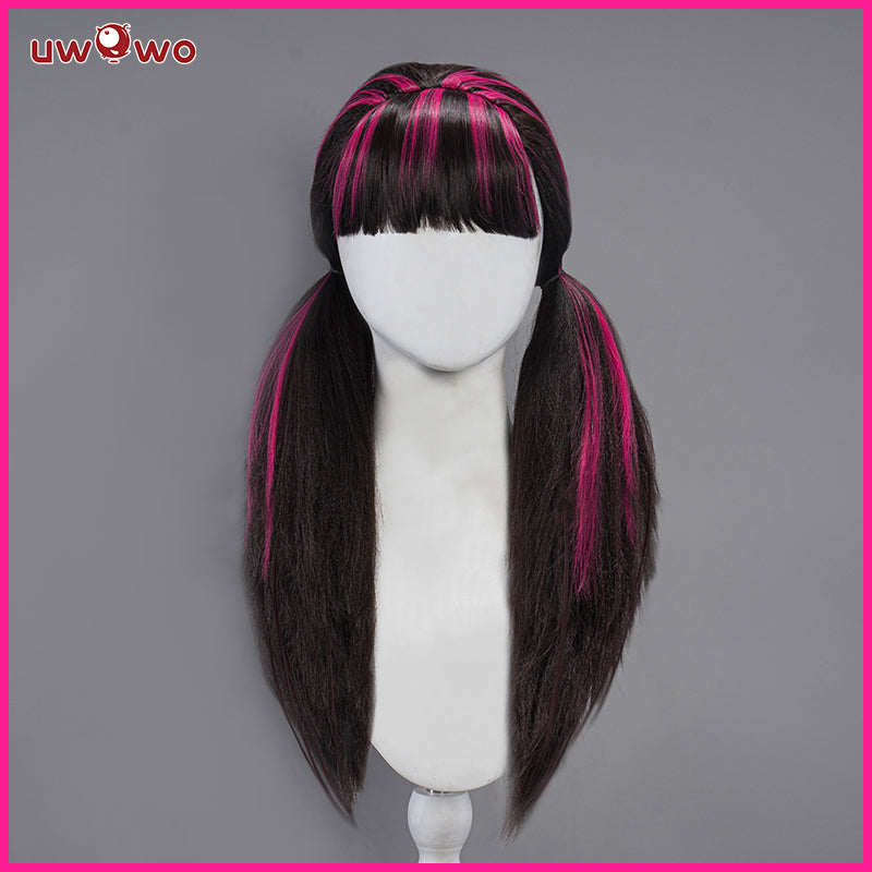 【Pre-sale】Uwowo Monster High Cosplay Wig Draculaura Wig Black and Pink Long Hair - Uwowo Cosplay