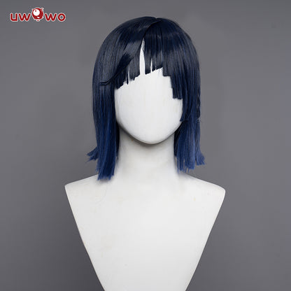 Uwowo Genshin Impact Yelan Liyue Hydro Female Cosplay Wig Short Blue Hair - Uwowo Cosplay