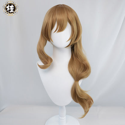 Uwowo Game Genshin Impact Lisa Witch of Purple Rose Cosplay Wig The Librarian 70cm Brown Long Wavy Hair - Uwowo Cosplay